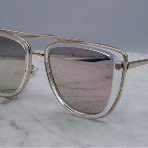 Quay Australia Gold Frame Sunglasses with Silver Lenses